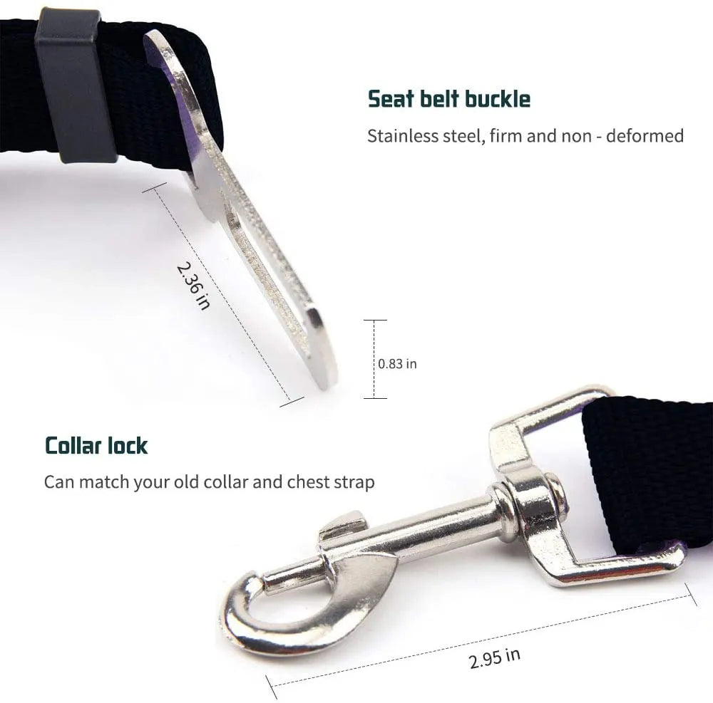 Adjustable Pet Cat Dog Car Seat  Belt Lead Clip Safety