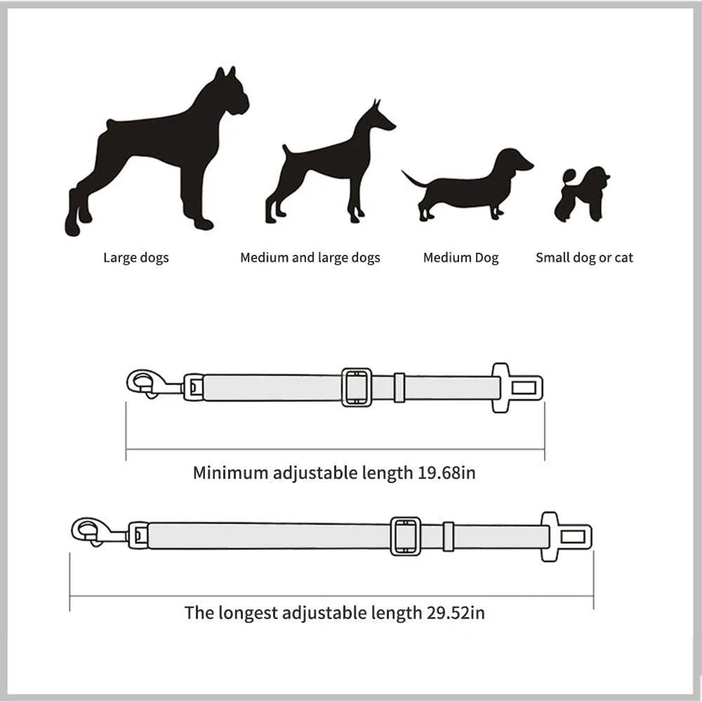Adjustable Pet Cat Dog Car Seat  Belt Lead Clip Safety